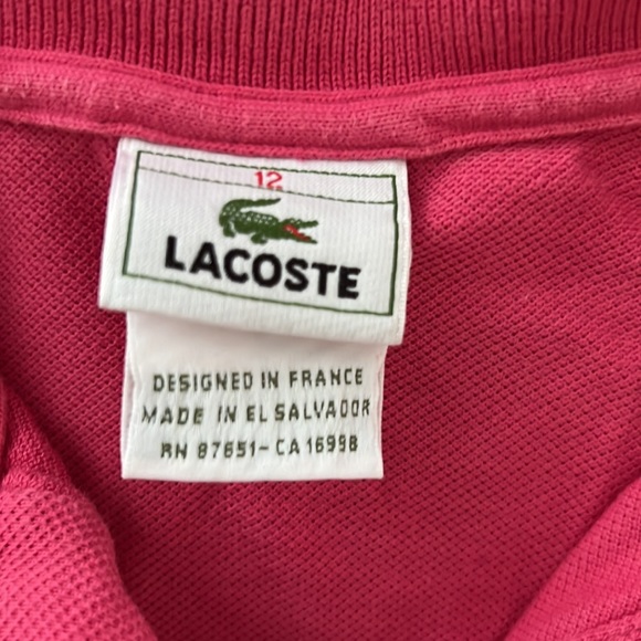 Deep Pink Lacoste short sleeved classic piqué Polo - Picture 3 of 3